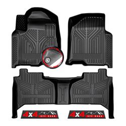 Torcia Mats - Anti-Slip 5Pcs All-Weather Floor Mats for 2019-2025 Chevy Silverado/GMC Sierra 1500 Crew Cab