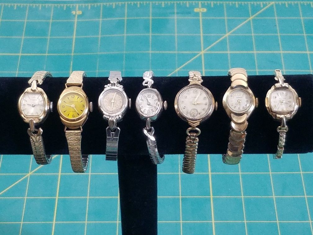 7 Vintage Mechanical Watches- Swiss, 10k rgp