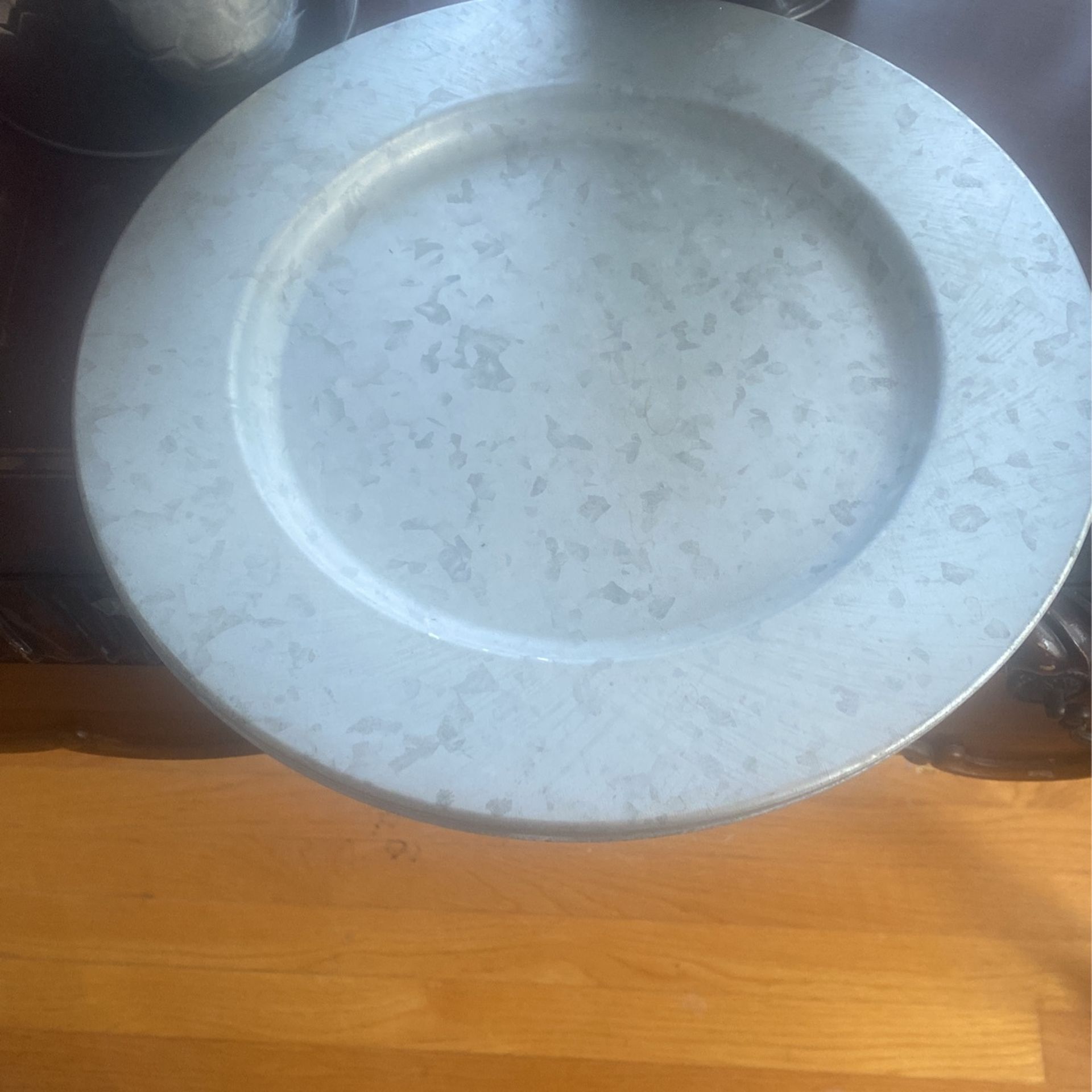 4 Silver Charger Plates