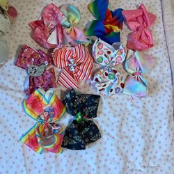  10 Pcs Hair Bows for Girls (- 5 Inches Alligator Clips (2)