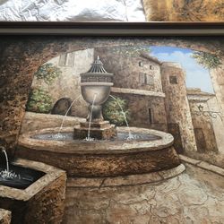 Large wood frame painting