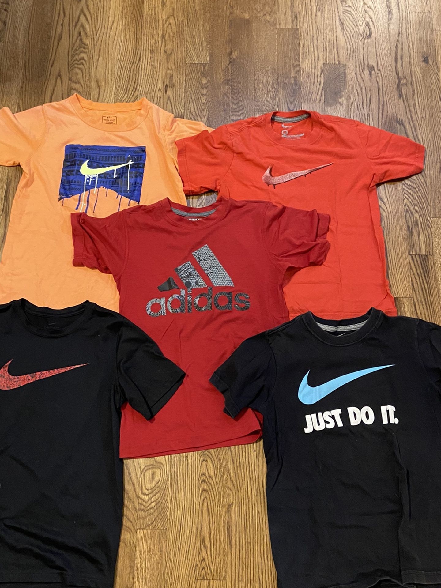 4 Nike + 1 Adidas Tshirts For 8-10 Year Old Boy