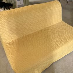 IKEA Sofa Loveseat Gray/Yellow Cover Futon Mattress Bed Sleeper Excellent Condition 