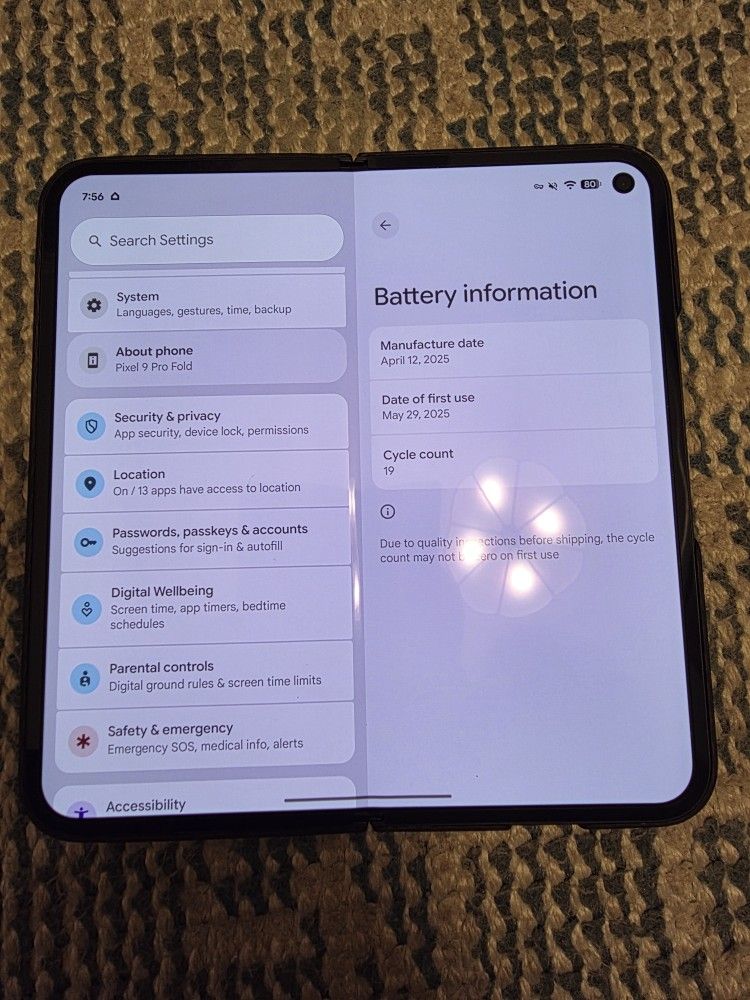 Unlocked Pixel 9 Pro Fold Obsidian 256GB in Warranty 