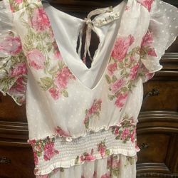 Beautiful Long Flower Dress XS