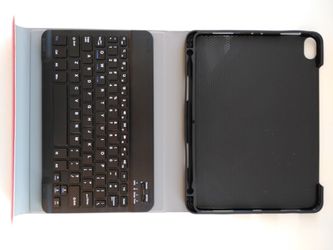 Tablet Case with Keyboard for 243 mm x 175 mm Tablet Auto Wake, Sleep Ultra Lightweight Shockproof (Red)