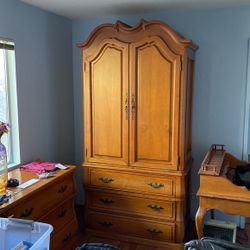 7 Foot 4 1/2 Inch Tall 45 Inches Wide Wood Armoire