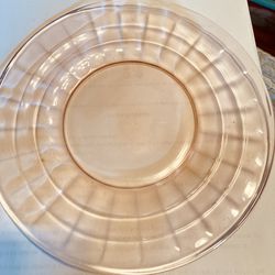 9 antique pink depression glass 8” plates