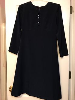 Womens Navy Blue Cute Dress with Full Sleeve Size 6