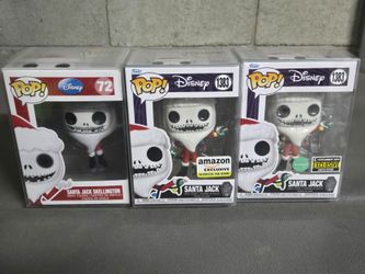 Funko Pop Santa Jack Skellington Lot of 3