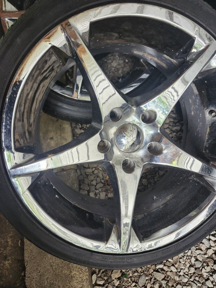 4 __5 Lug 18 Inch Rims With LowPro Tires