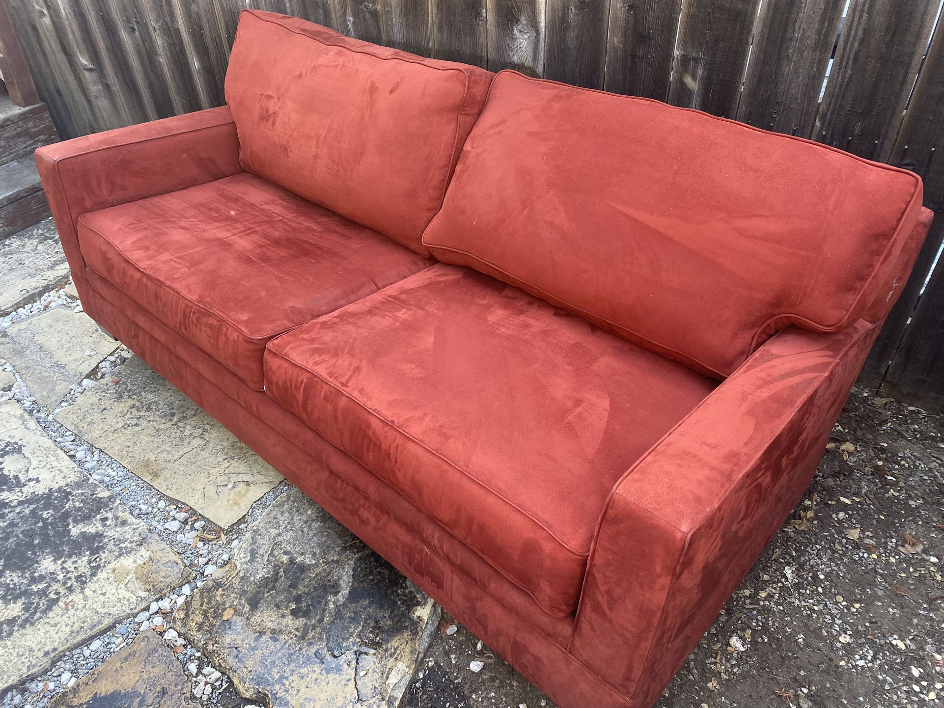 Red Microfiber Couch