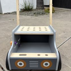 Labebe Wooden Baby Push Walker Tool Bench Cart