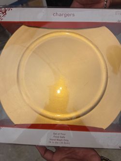 Gold and Red Charger Plates Set of 4