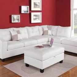 Brand New White Reversible Sectional