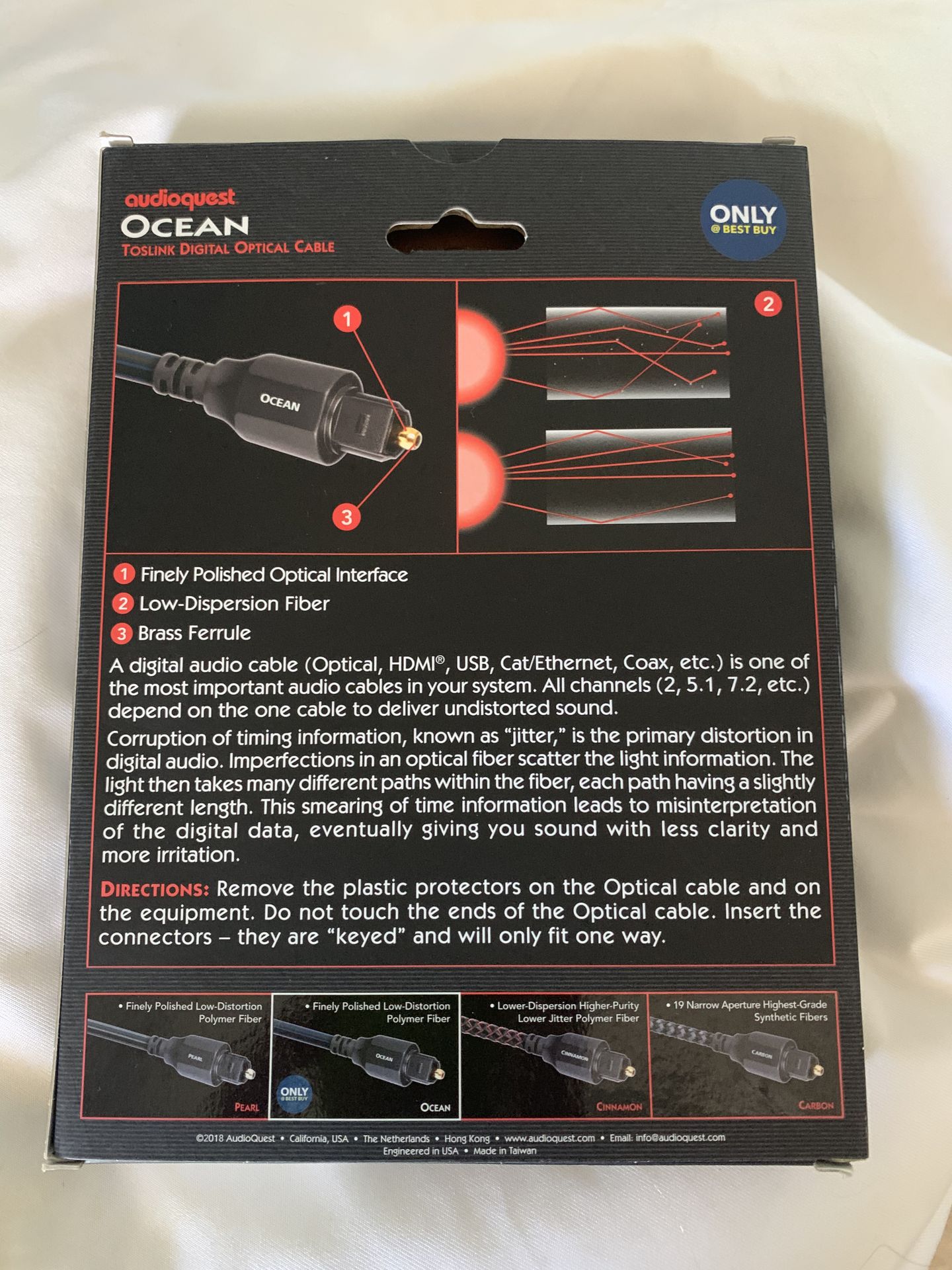 AudioQuest Ocean Toslink Optical Cable – 4 ft – NEW