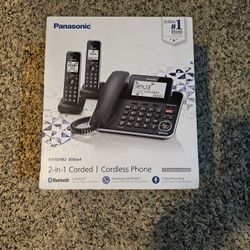 Panasonic 2-in-1 Corded/Cordless Phone With Digital Answering System 