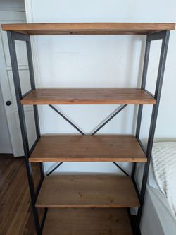 Wood and metal book shelf
