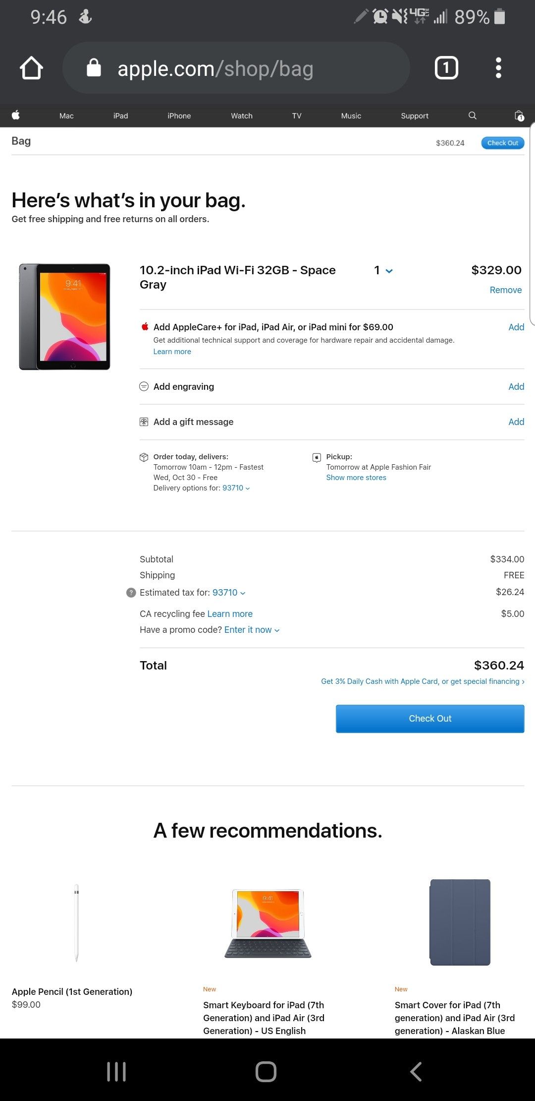 6th Generation iPad-32GB Space Gray Wifi