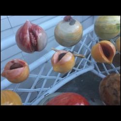 Vintage Alabaster Fruit And Egg Set