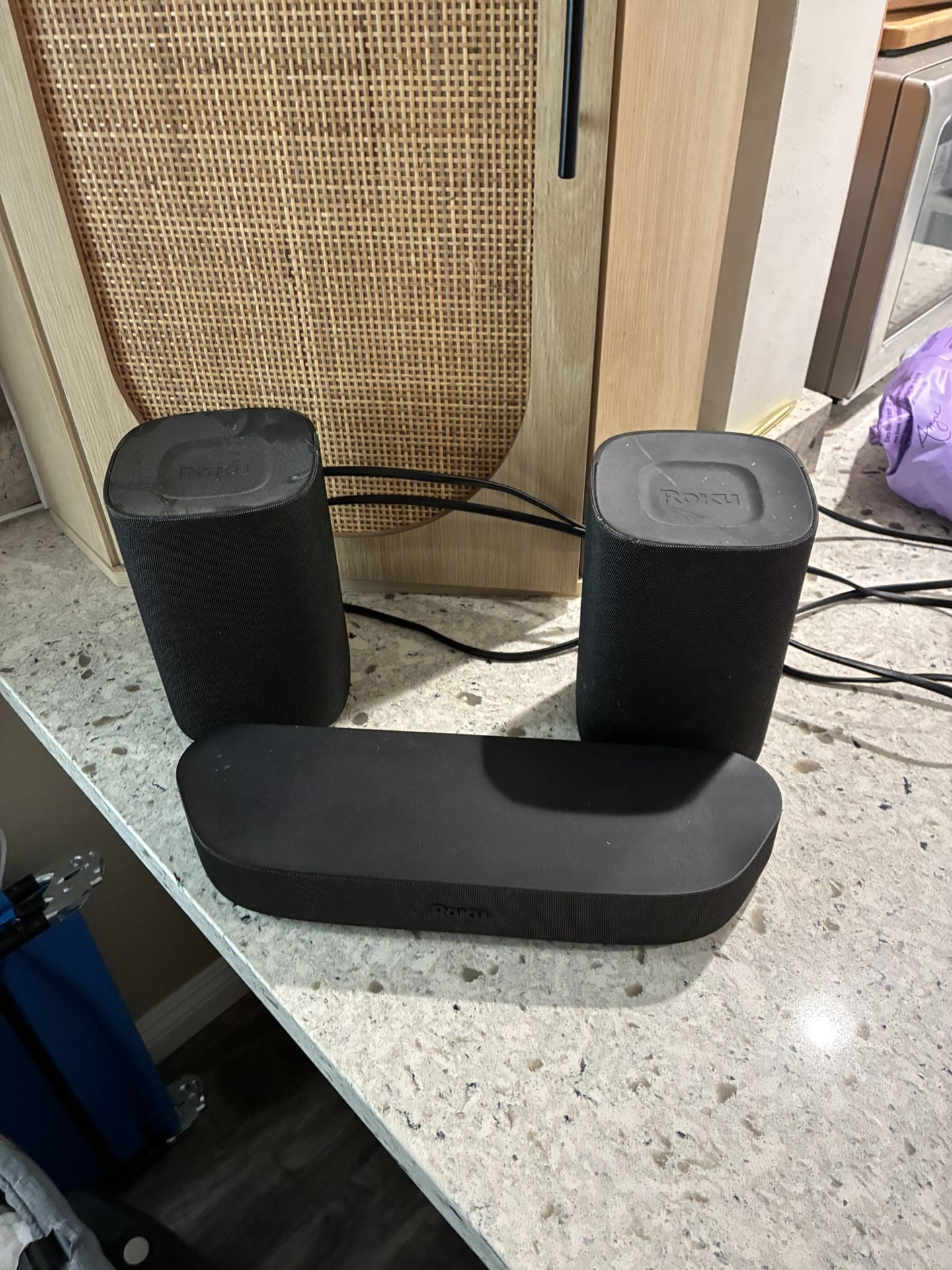 Roku streambar And Surround Sound Speakers.