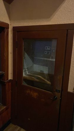 Wooden Door with Glass Window Panel