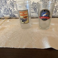 St. Patricks Day Guinness and Goose Island Pint Size Beer Glasses