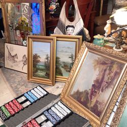 250 framed oil paintings signed prints collection even 1800s blowout prices  artwork