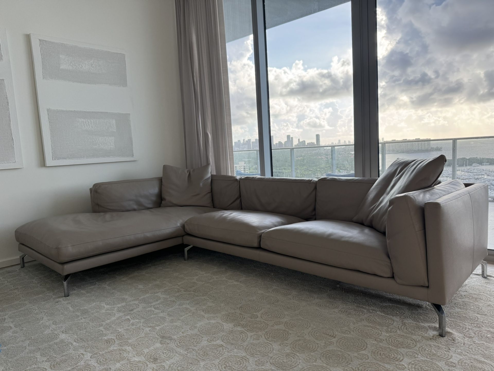 Como Sectional Sofa Grey Leather Giorgio Soressi Design Within Reach