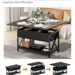 Lift top coffee table with storage