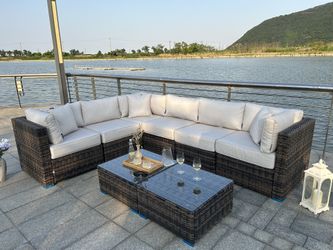 New In Box Patio Furniture Sectional 6”cushions Deep Seating (We Deliver)