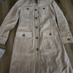 Womens INC INTERNATIONAL CONCEPTS Tan Suede Leather Lined Jacket