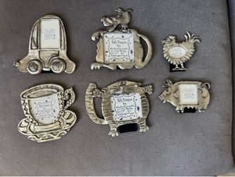Vintage Ashleigh Manor Pewter Folk Frames by Ruth Reynolds (Set of 6 with Boxes)