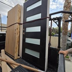 5 Lite Fiberglass Prehung Entry Door