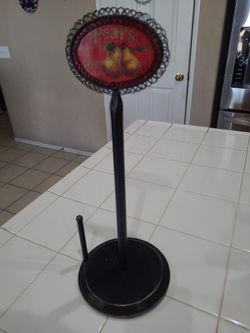 HOME INTERIORS wrought iron countertop paper towel holder