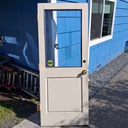 Glass Door 36x80 Wood left swing