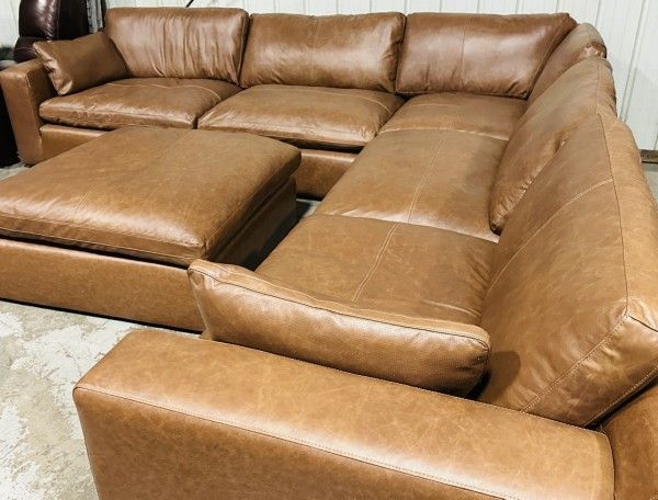5-Piece Modular Leather Sectional + FREE Ottoman!