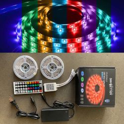 New In Box $12 LED Strip Lights 32ft Long, Flexible 3m Tapes 5050 Rgb 300 Multi-Color Changing Set (44 Key Remote)