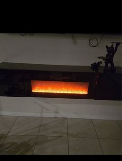 Floating Fireplace TV Stand