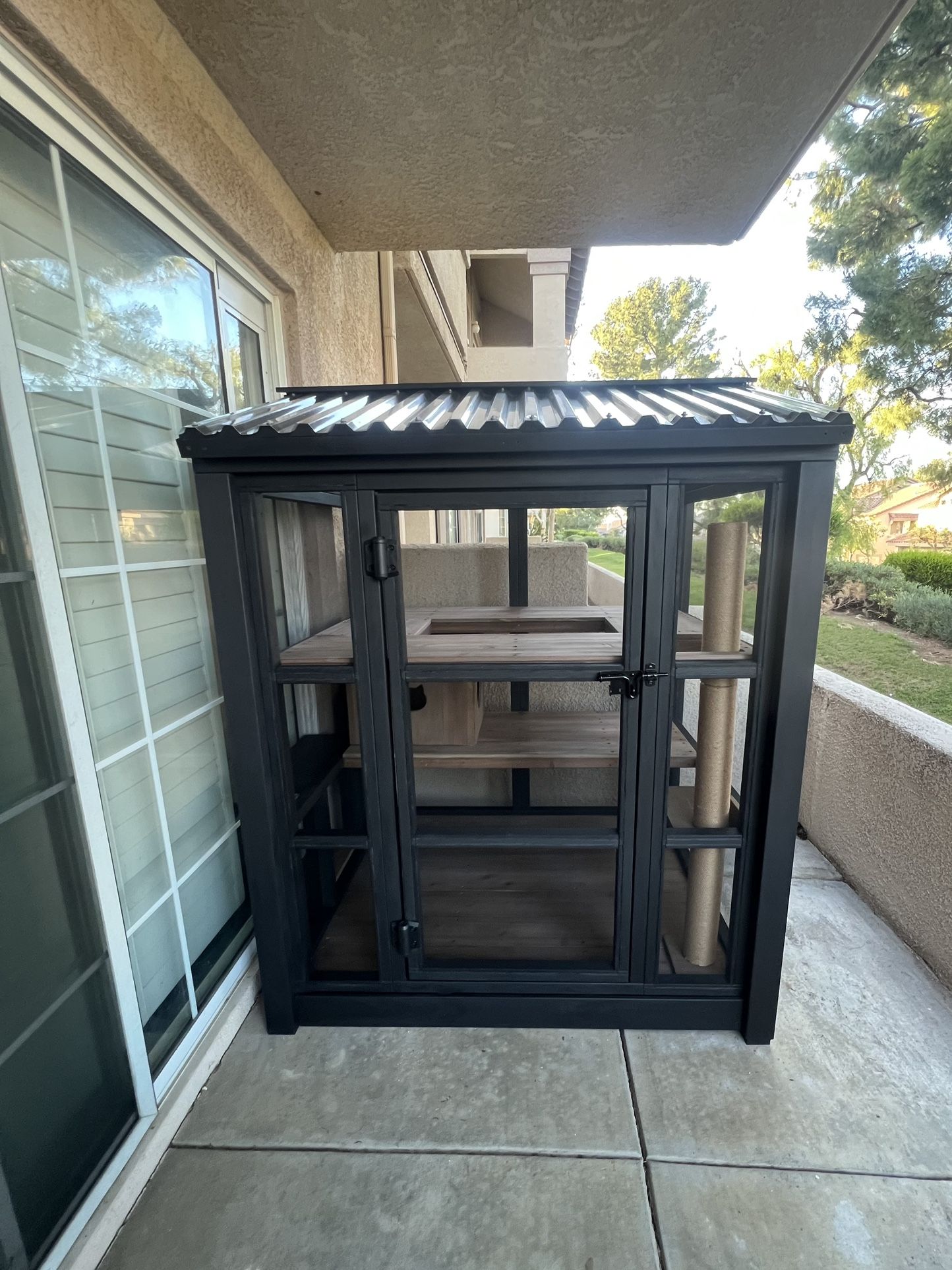 Gorgeous CATIO Custom Cedar Wood & Pet Screen House for Outdoor Fun & Enrichment - Weather & Predator Protected for Cats - $750+