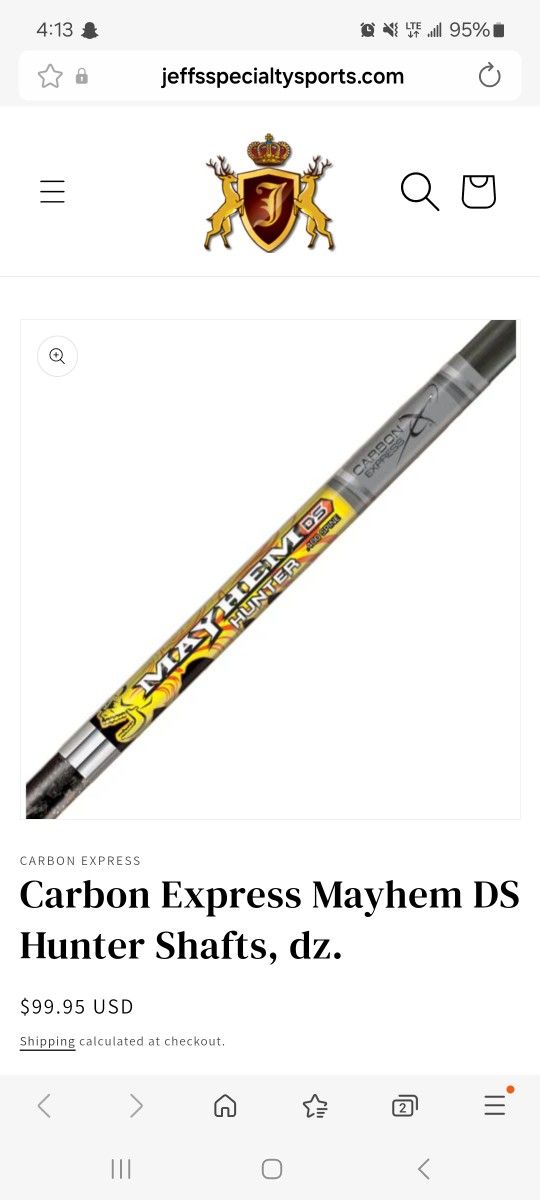 Brand New Mayhem Dx Carbon Arrows