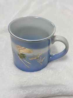 Japanese Crane Longevity Mug Pine Tree Gold Surface Japan Gorgeous Design Cup
