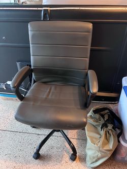 Gray Leather Office Chair