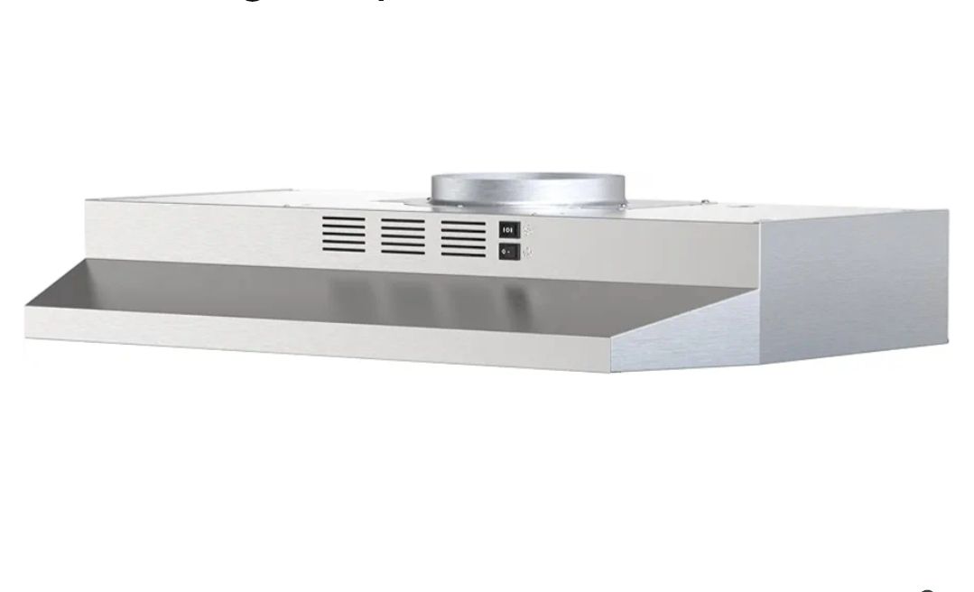9987: New 30 inch Range Hood Under Cabinet, Ducted/Ductless Convertible Stainless Steel Kitchen Range Hood with Rocker Button Control, 2 Speed Exhaust