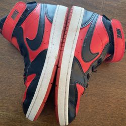 Nike Court Borough Mid 2 (GS) Youth Basketball Sneakers Red Black Shoes Size 3Y - CD7783 602