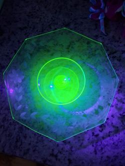 Uranium Glass Cake Stand