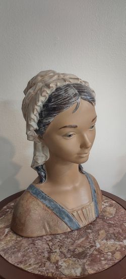 RARE VTG STUNNING LARGE LLADRO Little Girl Bust Sculpture  RETIRED 13”H.