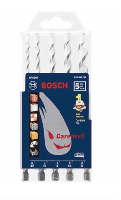Bosch Daredevil Multi-Purpose Carbide Drill Bits for Drilling Tile, Masonry, Wood, Metal and Concrete (5-Piece)