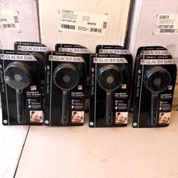 Glacier Bay 5-Spray 4.3 in. Shower Single Handheld Wall Mount Handheld Shower Head 1.8 GPM in Black