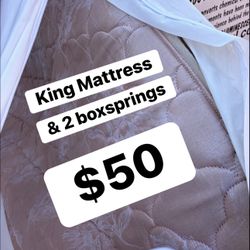 King Mattress/Boxspring Moving Sale Today
